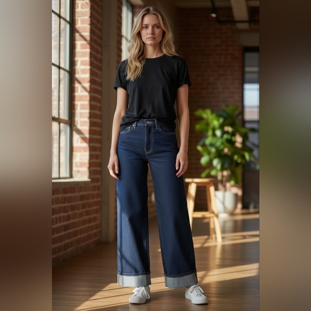 3x1 Kat Cropped Wide Leg Jeans Sz 24